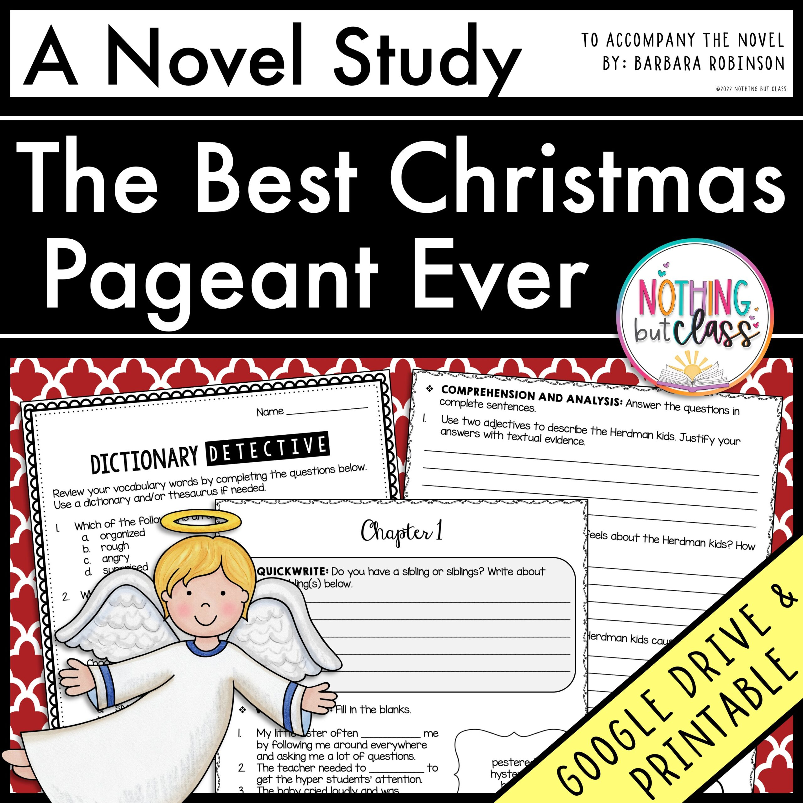 The Best Christmas Pageant Ever Novel Study Unit | Comprehension pertaining to The Best Christmas Pageant Ever Worksheets