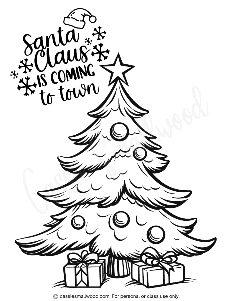The Best Christmas Tree Coloring Pages - Cassie Smallwood in Christmas Tree Drawing Worksheets