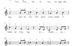 The First Noel Easy Piano Sheet Music, Kids Beginner Songs, Pdf regarding First Letter of Christmas Carols Worksheets