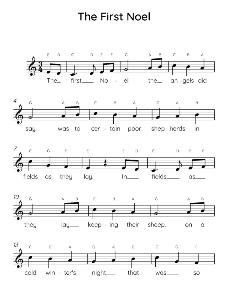 First Letter of Christmas Carols Worksheets