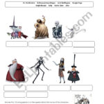 The Nightmare Before Christmas (Characters)   Esl Worksheet With Regard To The Nightmare Before Christmas Worksheets