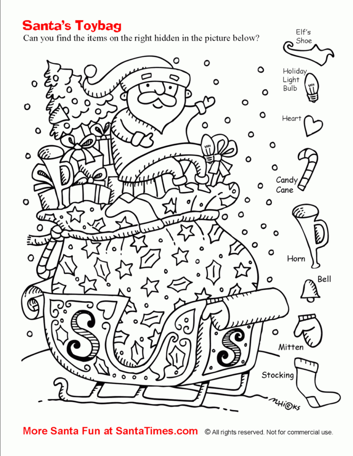 Christmas Picture Find Worksheets