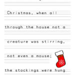 Twas The Night Before Christmas Handwriting Practice   Print With Christmas Writing Worksheets Printable