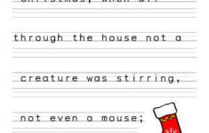Twas The Night Before Christmas Handwriting Practice - Print with Christmas Writing Worksheets Printable