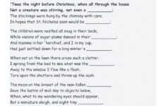 Twas The Night Before Christmas Worksheet - Worksheets Library with Night Before Christmas Worksheets