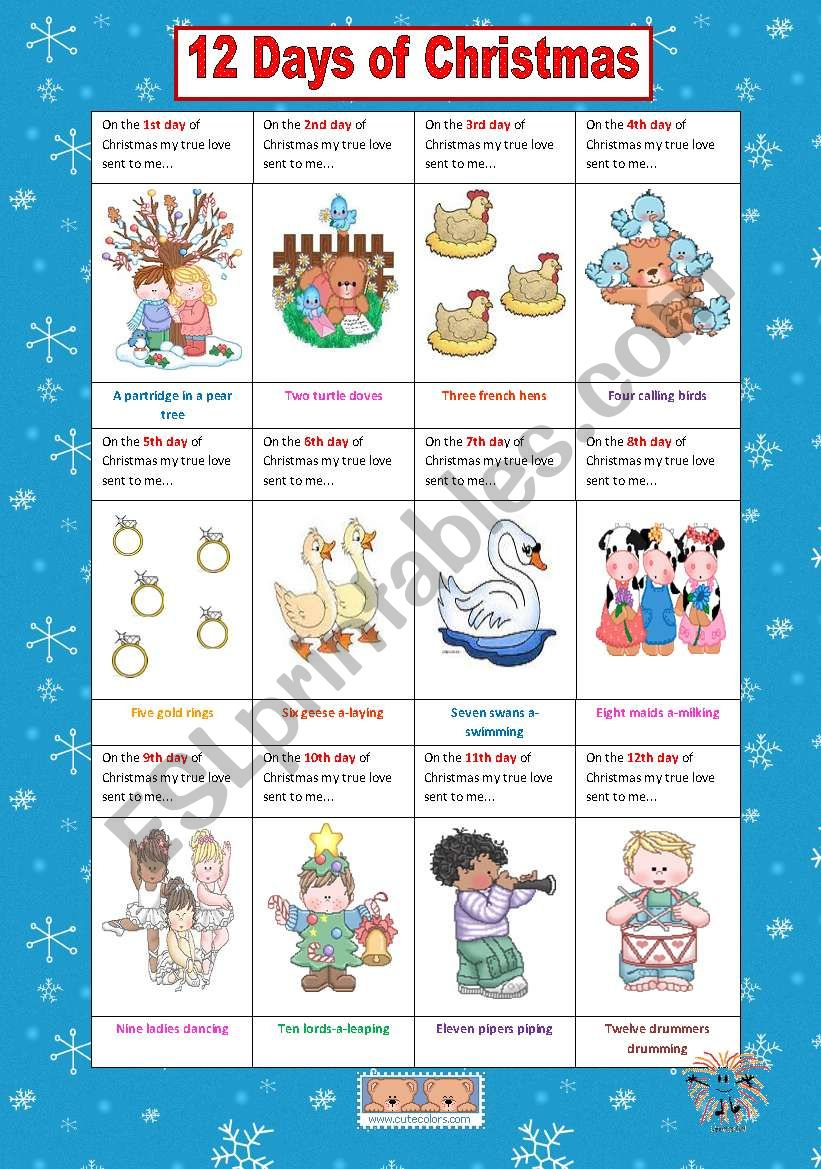 Twelve Days Of Christmas Math Story Problems - Classroom Freebies within The 12 Days Of Christmas Worksheets