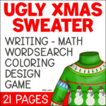 Ugly Christmas Sweater Design, Writing, Maths, Word Search & Colouring  Activities   Australian Teachers Marketplace Inside Ugly Christmas Sweater Math Worksheets