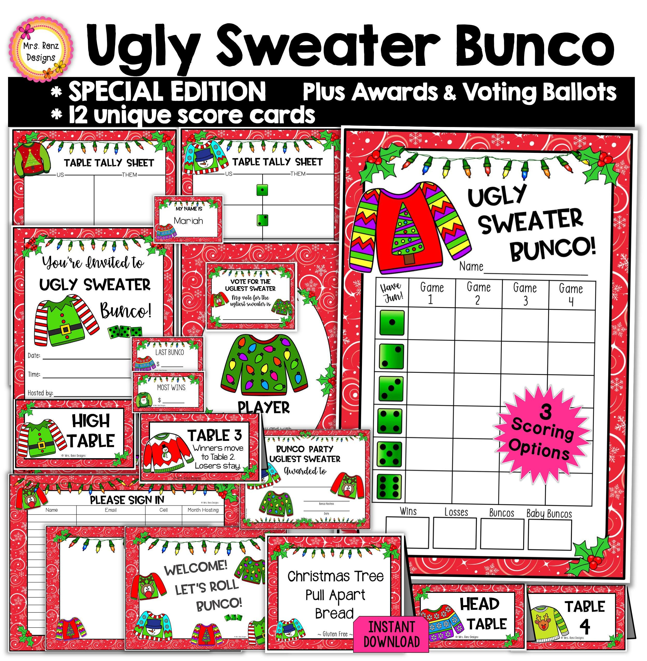 Ugly Christmas Sweater Score Sheet - Etsy in Ugly Christmas Sweater Worksheets Answers