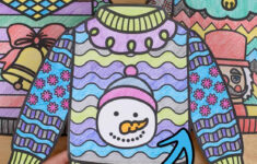 Ugly Sweater Coloring Craft – Christmas Writing Prompts &amp; Template throughout Ugly Christmas Sweaters Beyond the Worksheets