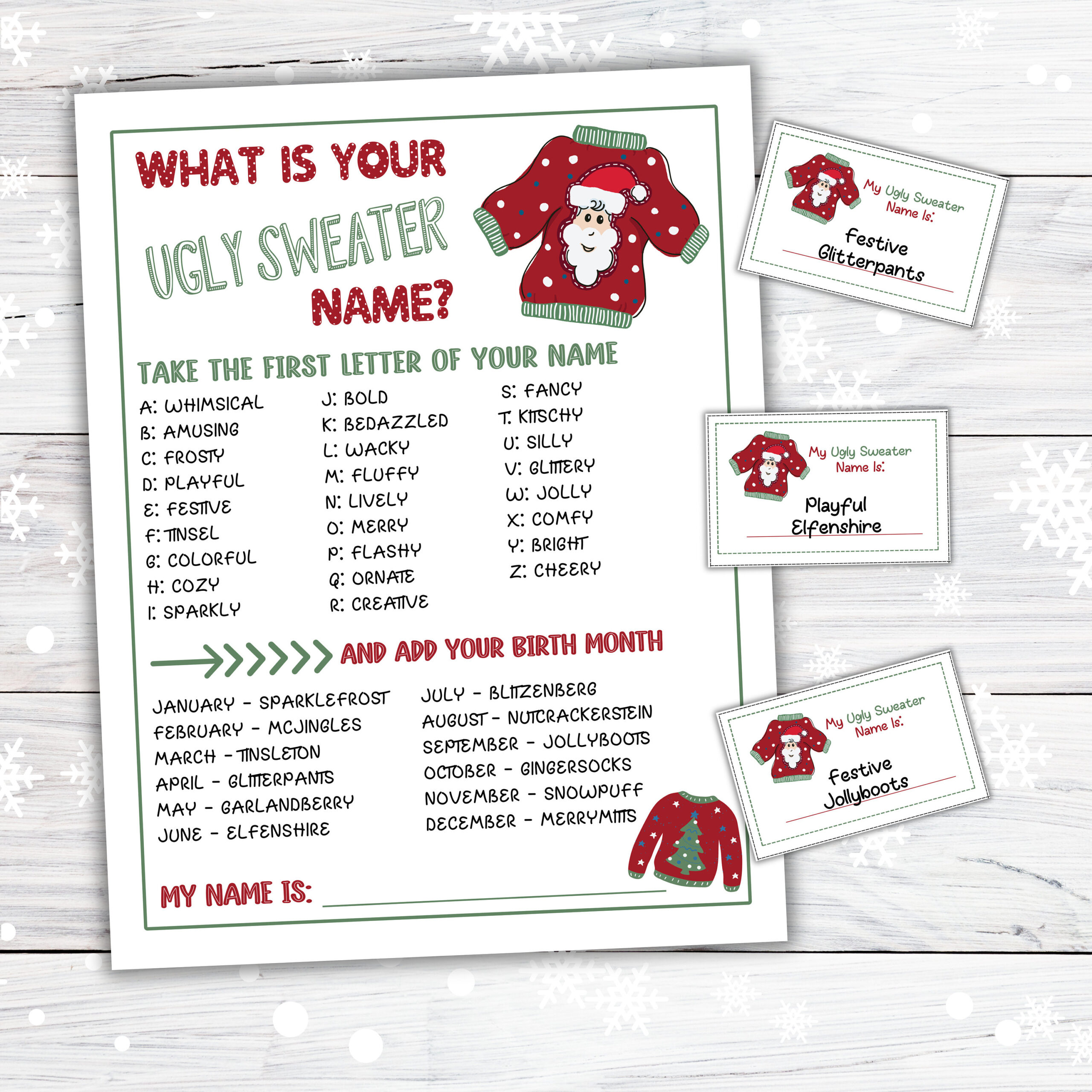 Ugly Sweater Scavenger Hunt - Etsy with regard to Ugly Christmas Sweater Beyond The Worksheets Answers