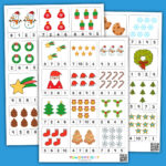 Weihnachtliche Karten Zum Zählen Bis 10 Zum Ausdrucken Für Kinder With Free Christmas Counting Worksheets