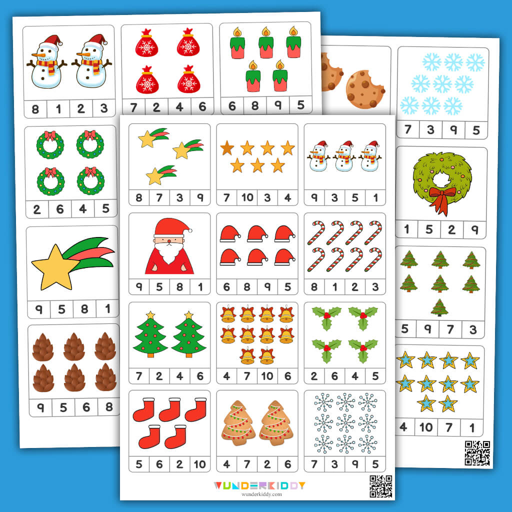 Weihnachtliche Karten Zum Zählen Bis 10 Zum Ausdrucken Für Kinder with Free Christmas Counting Worksheets