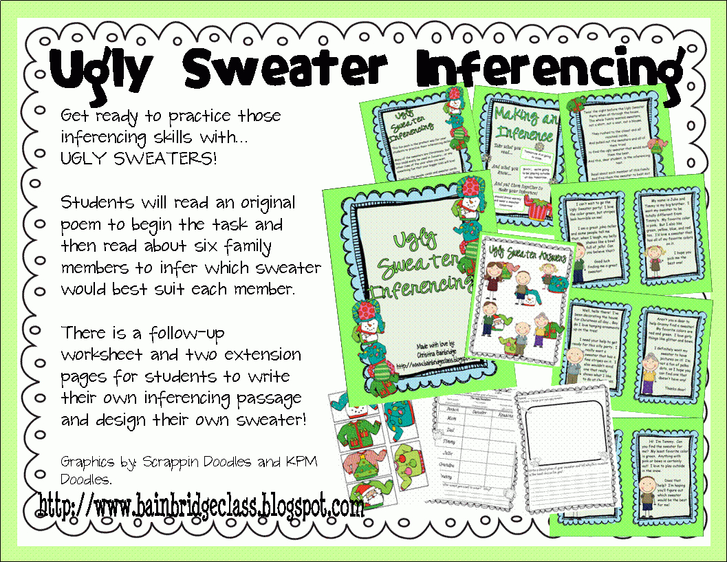 Welcome To The Uni-Corner: Ugly Sweater Inferencing! with Ugly Christmas Sweater Worksheets Answers