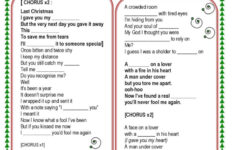 Wham-George Michael-Last Christmas (…: English Esl Worksheets Pdf pertaining to Last Christmas Song Worksheets