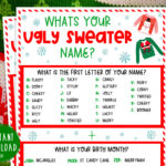 Whats Your Ugly Sweater Name Game | Find Someone Who Christmas Throughout Beyond The Worksheets Ugly Christmas Sweaters Answer Key