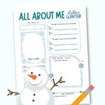 Winter All About Me   Free Printable Worksheet In Free Printable All About Me Christmas Worksheets