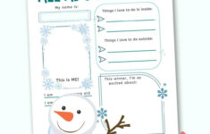 Winter All About Me - Free Printable Worksheet in Free Printable All About Me Christmas Worksheets
