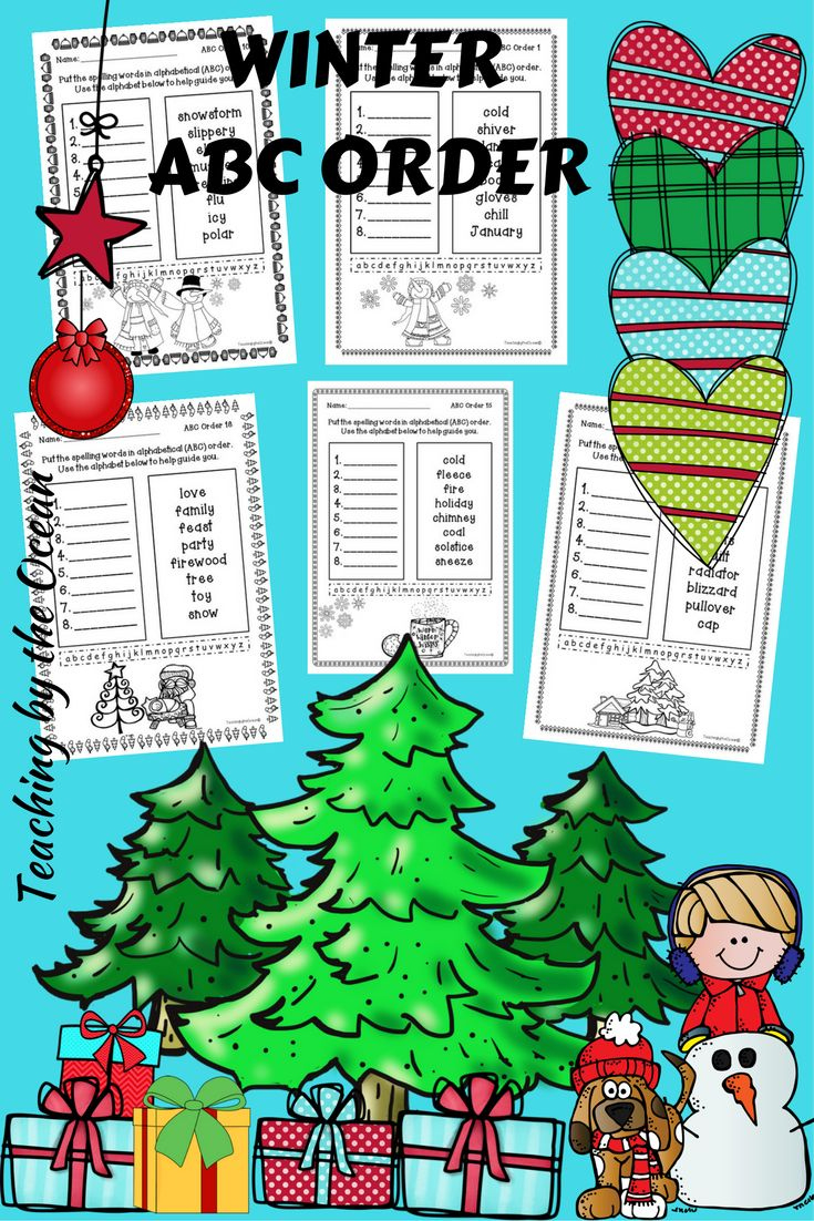 Winter/Christmas Abc Order Worksheets - Alphabetical Order throughout Christmas Abc Order Worksheets