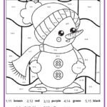 Winter Colornumber Pages   K12 Math Worksheets In Christmas Math Addition Color By Number Worksheets