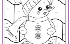 Winter Colornumber Pages - K12 Math Worksheets within Free Color By Number Addition Christmas Worksheets
