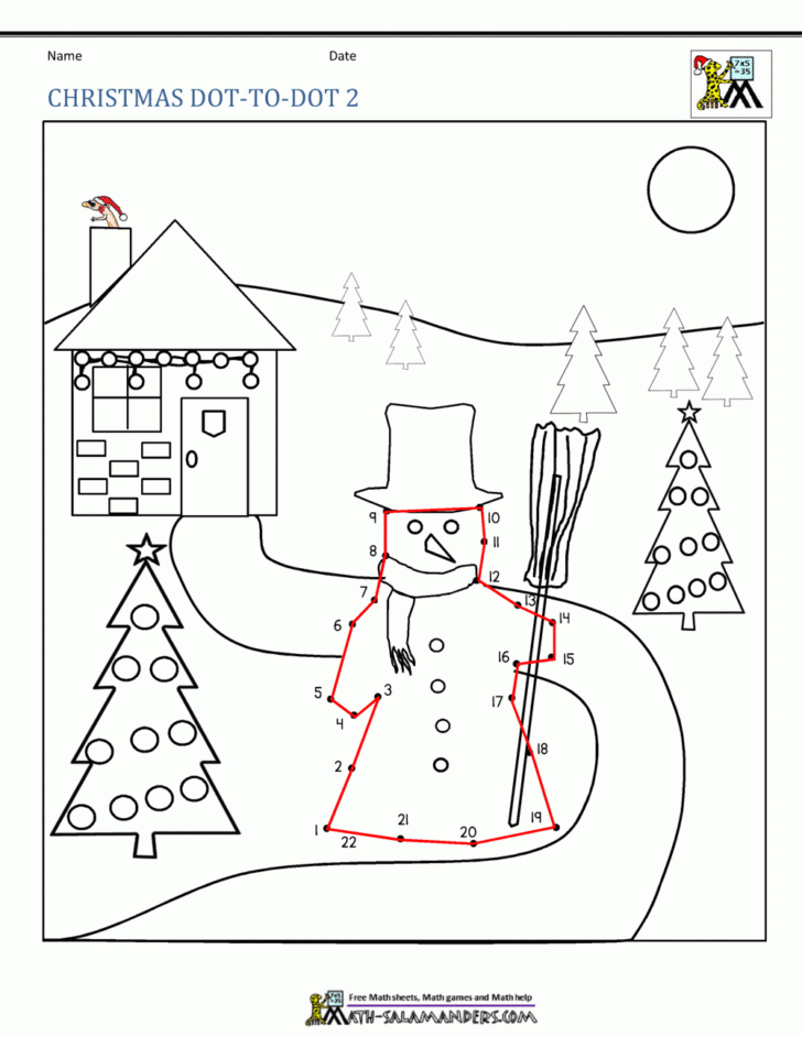 Dot To Dot Christmas Worksheets Dot To Dot Christmas Worksheets