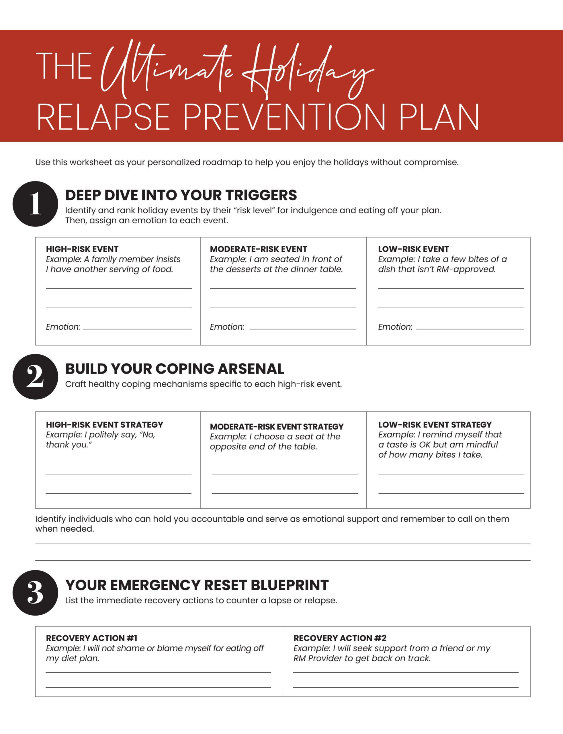 Worksheet: The Ultimate Holiday Relapse Prevention Planred inside Christmas Relapse Prevention Worksheets