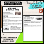 World War I Christmas Truce Reading Comprehension Worksheet In The World War 1 Christmas Truce Worksheets
