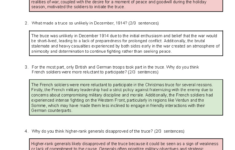 Wwi Essay Notes: The 1914 Christmas Truce Explained - Studocu throughout World War 1 Christmas Truce Worksheets Answers