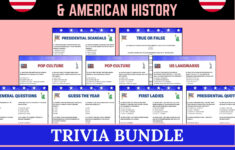 American History Trivia &amp; Us Presidential Trivia Bundle | Usa Game within History Channel the Presidents Worksheet