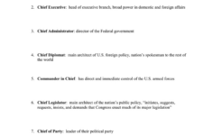 American President Worksheet: Movie Analysis inside 7 Roles of the President Worksheet