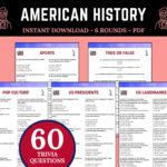 Amerikanische Geschichte Trivia | Druckbares Quiz Spiel | Trivia Regarding The American President Movie Worksheet