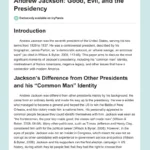 Andrew Jackson, Good, Evil, And The Presidency   955 Words Within Andrew Jackson Good Evil And The Presidency Worksheet