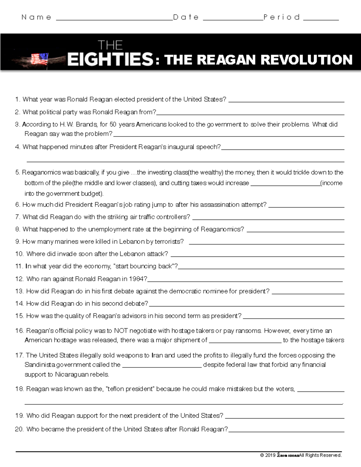 Cnn 80S: Midterm Study Guide On The Reagan Revolution - Studocu inside President Reagan And The Reagan Revolution Worksheet Answers