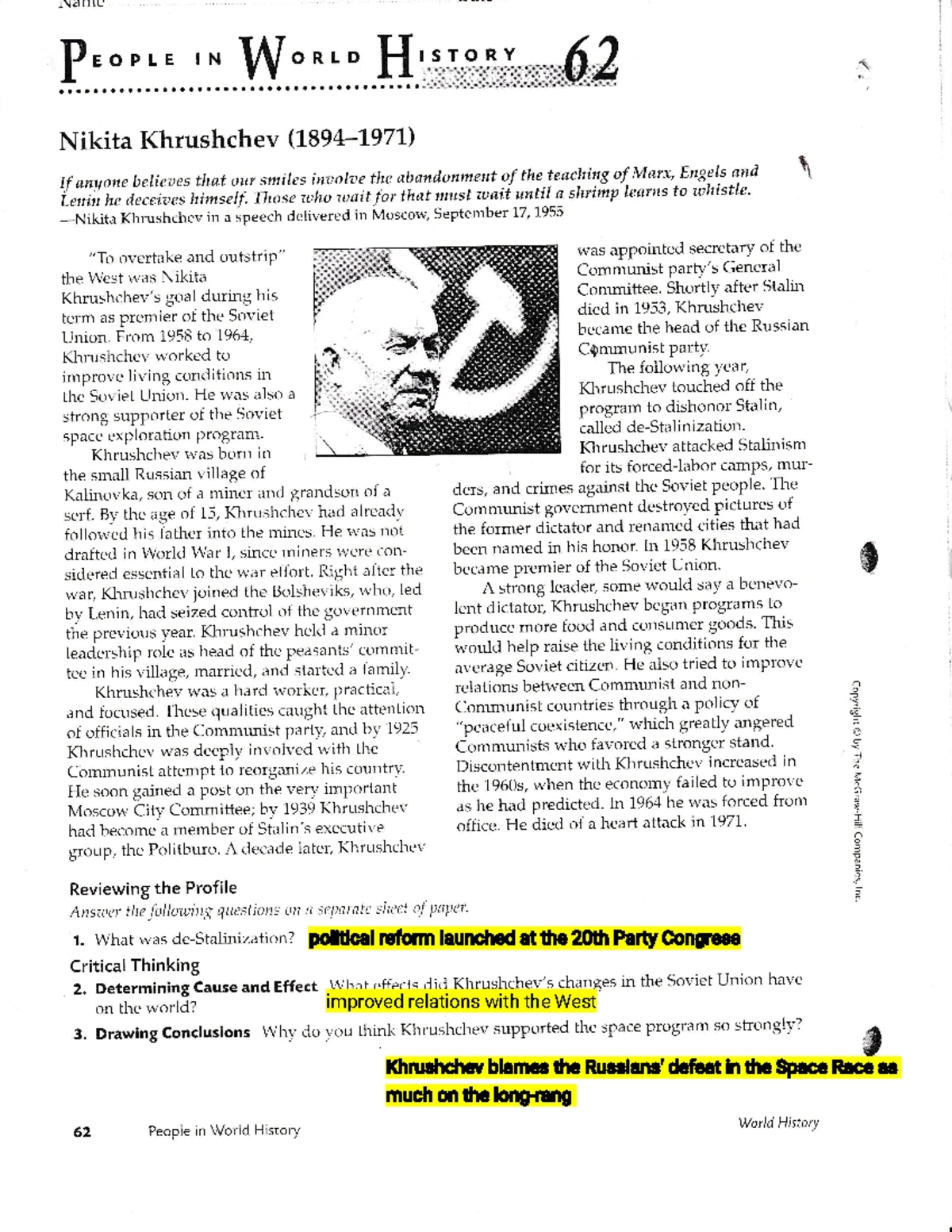 Cuban Missile Crisis Review: Key Documents &amp;amp; Analysis (Hist 202 with Letter From Chairman Khrushchev To President Kennedy Worksheet Answers