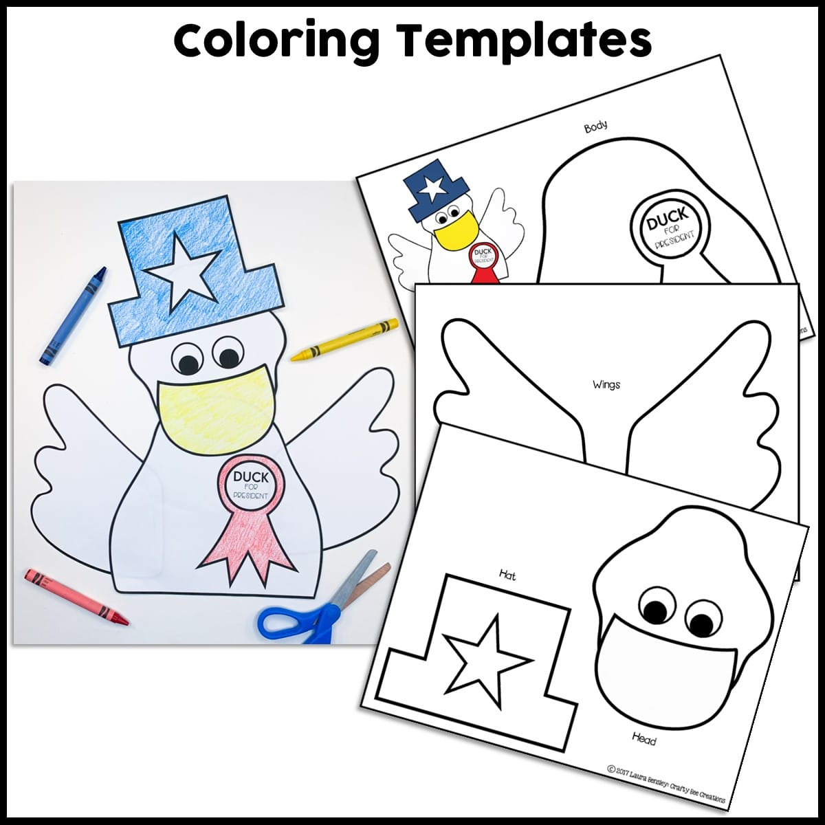 Duck For President Craft Activity - Crafty Bee Creations with regard to Duck For President Worksheets