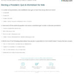 Electing A President: Quiz & Worksheet For Kids | Study Intended For Electing A President Worksheet