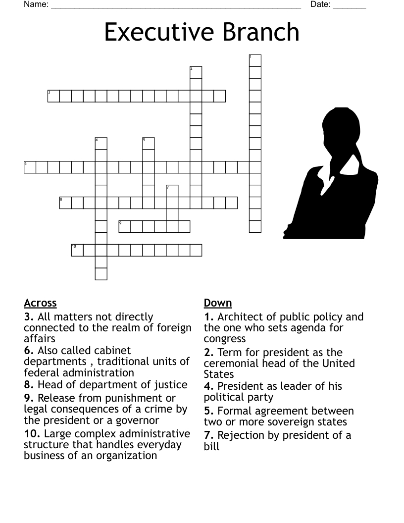 Executive Branch Crossword - Wordmint inside The President&amp;amp;#039;s Cabinet Executive Branch Departments Worksheet