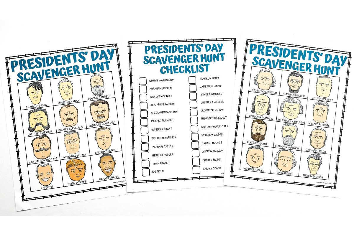 Free President&amp;#039;S Day Scavenger Hunt Printable intended for President Scavenger Hunt Worksheet