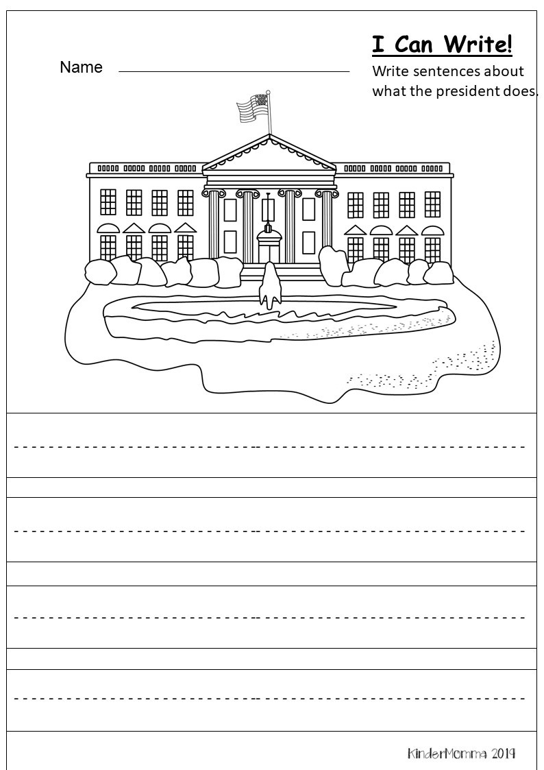 Free President&amp;#039;S Day Writing Printable - Kindermomma within Presidents Day Worksheets