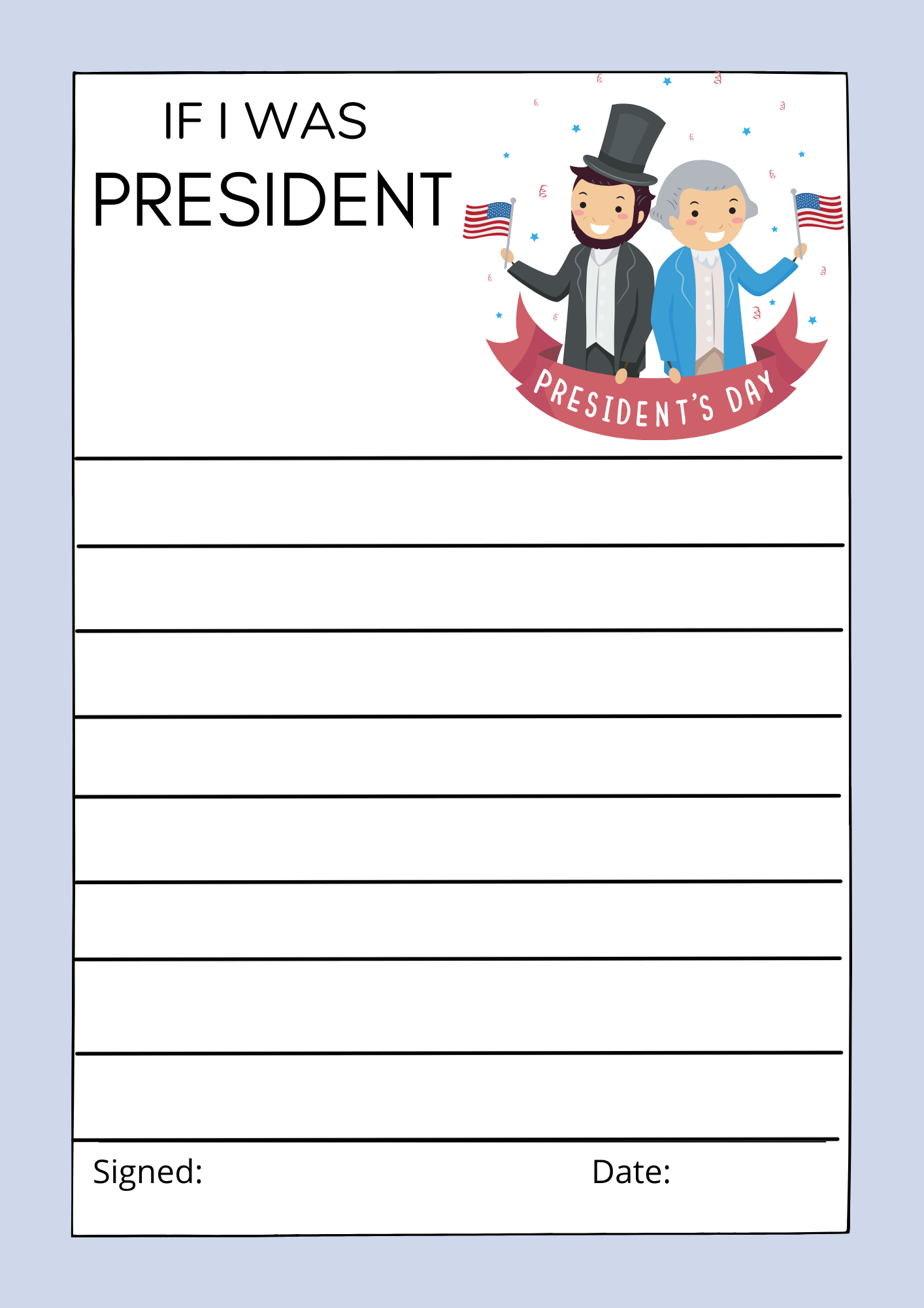 Free Printable If I Was President Writing Prompt - Classy Mommy pertaining to If I Were President I Would Worksheet