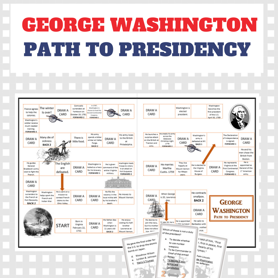 George Washington: Path To Presidency - Wonder-Filled Days in George Washington Presidency Worksheet