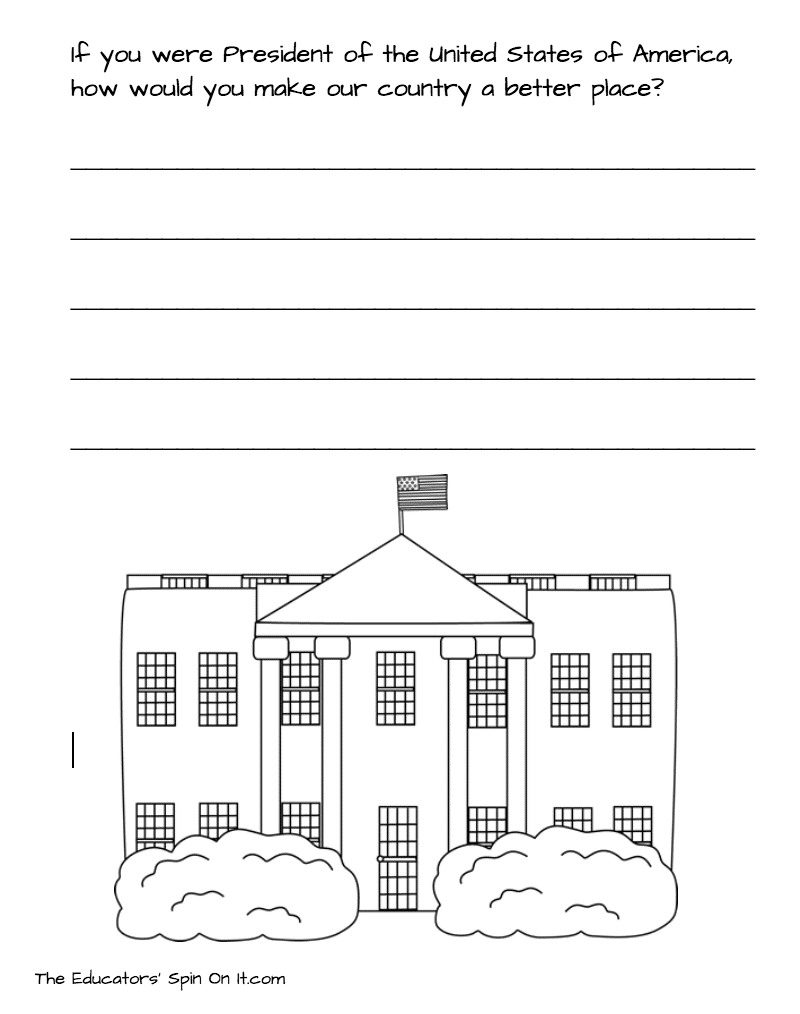 If I Were President Writing Prompt with regard to Presidents Day Writing Prompt Worksheet