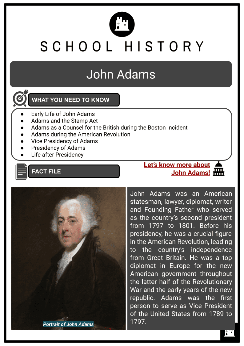 John Adams | Life, Career, Presidency | History Worksheets throughout The Presidency of John Adams Worksheet