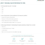 John F. Kennedy: Quiz & Worksheet For Kids | Study With Regard To The Presidency Of John F Kennedy Worksheet Answers