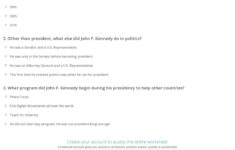 John F. Kennedy: Quiz &amp; Worksheet For Kids | Study with regard to The Presidency Of John F Kennedy Worksheet Answers