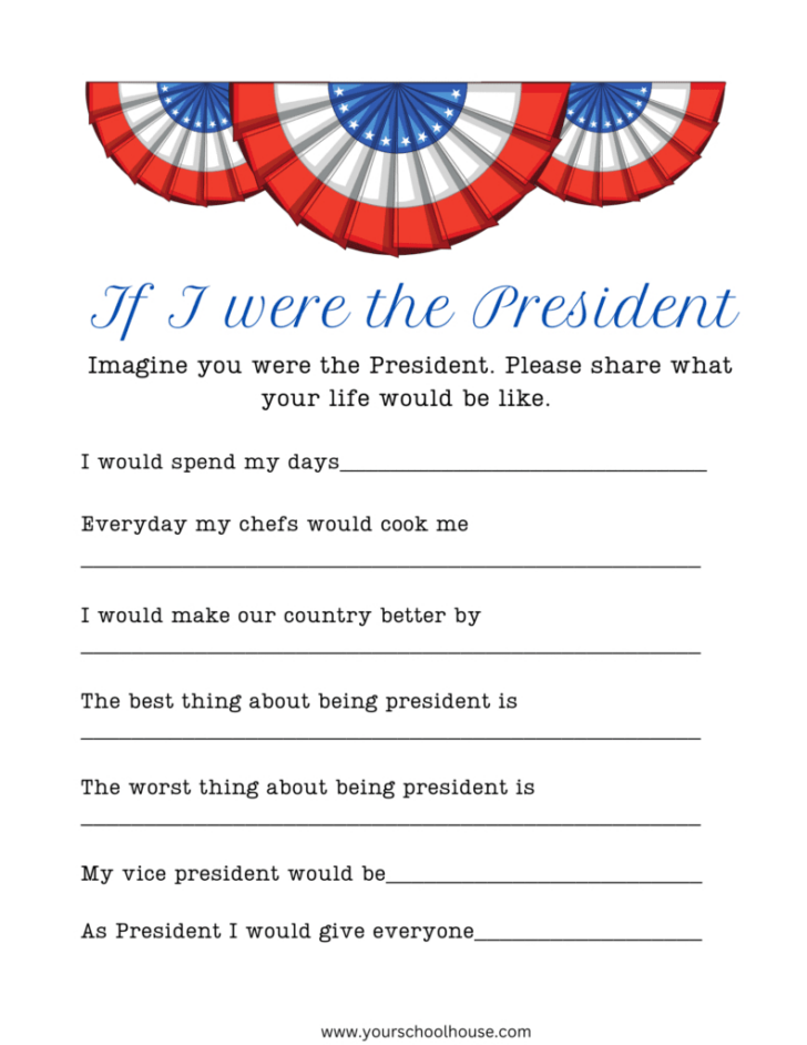 If I Were President Free Printable Worksheet