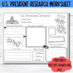 Presidents Day Activity Page Us President Research Worksheet Within The Presidency Worksheet