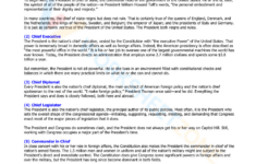 Printable Roles Of The President Worksheets throughout Roles of the President Worksheet