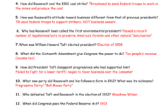 Progressive Era Guided Reading Activity - Social Studies 8 in Progressive Presidents Worksheet Answers
