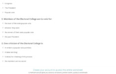 Quiz & Worksheet – Electoral Votes | Study within Popular V. President Worksheet